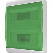 Щит пластиковый ЩРНп-24 IP40 (2 ряда) "BOX" (прозрачная зеленая дверца)