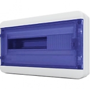 Щит пластиковый ЩРНп-24 (2 ряда) IP65 "BOX" (прозрачная синяя дверца)