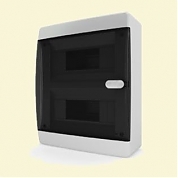 Щит пластиковый ЩРНп-18 IP40 (2 ряда) "COMPACT" (прозрачная черная дверца)