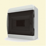 Щит пластиковый ЩРНп-8 IP40 "BOX" (прозрачная черная дверца)