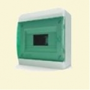 Щит пластиковый ЩРНп-8 IP40 "BOX" (прозрачная зеленая дверца)