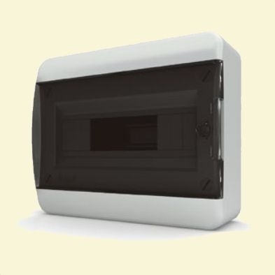 Щит пластиковый ЩРНп-12 IP40 "BOX" (прозрачная черная дверца)