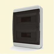 Щит пластиковый ЩРНп-24 IP40 (2 ряда) "BOX" (прозрачная черная дверца)