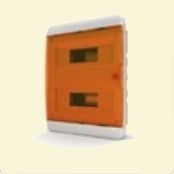 Щит пластиковый ЩРВп-24 IP40 (2 ряда) "BOX" (прозрачная оранжевая дверца)