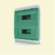 Щит пластиковый ЩРВп-24 IP40 (2 ряда) "BOX" (прозрачная зеленая дверца)