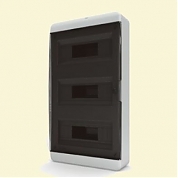 Щит пластиковый ЩРНп-36 IP40 (3 ряда) "BOX" (прозрачная черная дверца)