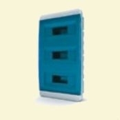 Щит пластиковый ЩРВп-36 IP40 (3 ряда) "BOX"  (прозрачная синяя дверца)