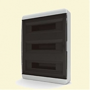 Щит пластиковый ЩРНп-54 IP40 (3 ряда) "BOX" (прозрачная черная дверца)