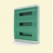 Щит пластиковый ЩРНп-54 IP40 (3 ряда) "BOX" (прозрачная зеленая дверца)