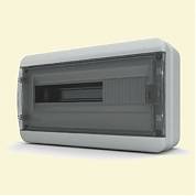 Щит пластиковый ЩРНп-18 IP65 "BOX" (прозрачная черная дверца)