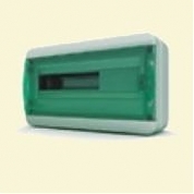 Щит пластиковый ЩРНп-18 IP65 "BOX" (прозрачная зеленая дверца)