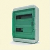 Щит пластиковый ЩРНп-24 (2 ряда) IP65 "BOX" (прозрачная зеленая дверца)