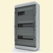 Щит пластиковый ЩРНп-36 (3 ряда) IP65 "BOX" (прозрачная черная дверца)