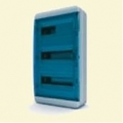 Щит пластиковый ЩРНп-36 (3 ряда) IP65 "BOX" (прозрачная синяя дверца)