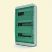 Щит пластиковый ЩРНп-36 (3 ряда) IP65 "BOX" (прозрачная зеленая дверца)