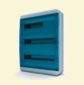 Щит пластиковый ЩРНп-54 (3 ряда) IP65 "BOX" (прозрачная синяя дверца)