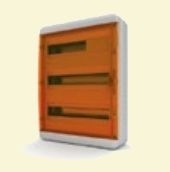 Щит пластиковый ЩРНп-54 (3 ряда) IP65 "BOX" (прозрачная оранжевая дверца)