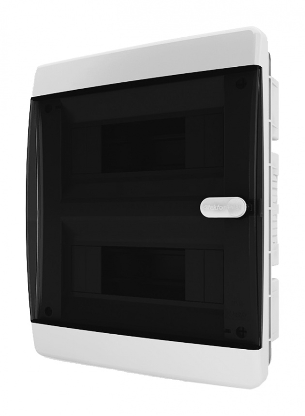Щит пластиковый ЩРВп-18 (2 ряда) IP40 "COMPACT" (прозрачная черная дверца)
