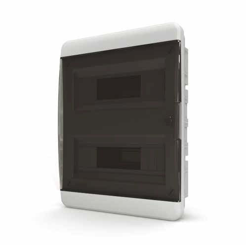 Щит пластиковый ЩРВп-24 IP40 (2 ряда) "BOX" (прозрачная черная дверца)